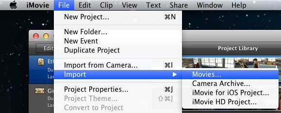 Add iTunes converted files to iMovie