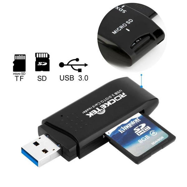 Micro CD card with USB accessory