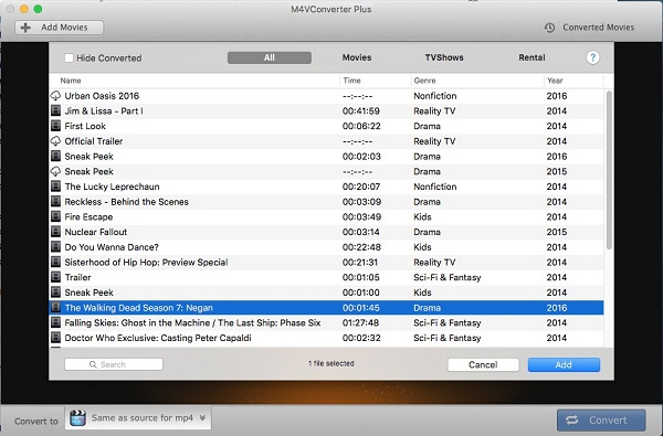 Add iTunes videos to the program