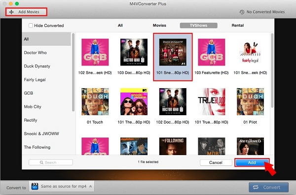 Import iTunes videos to the program