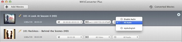 remove the audio from the video, M4VConverter Plus