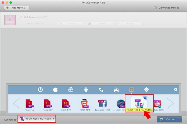 Convert iTunes video for Flickr format