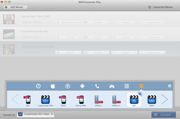 set output format, convert iTunes DRM media