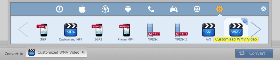 set output format, M4V video converter