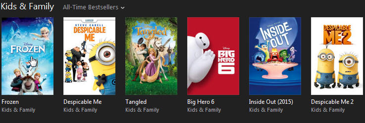 iTunes Kids & Family movies 