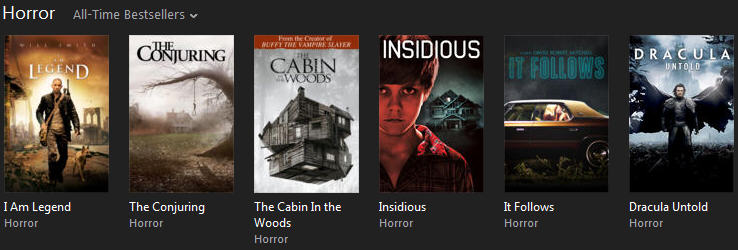 iTunes Horror movies