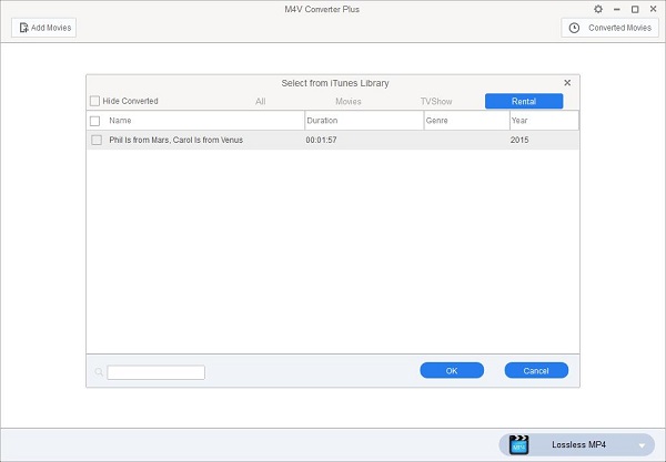 Import iTunes rented movies to the program