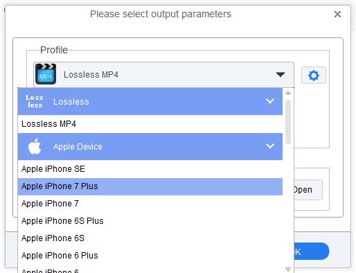 Set output format for your iPhone