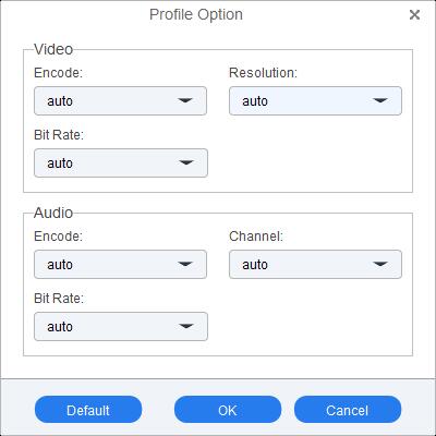 Output formats settings